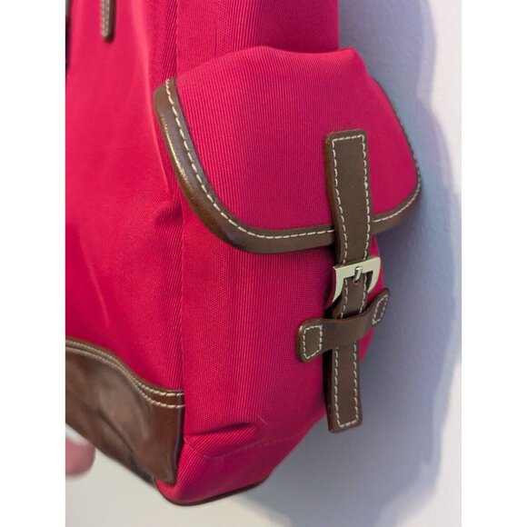 Etienne Aigner Large Classic Hot Pink Tote Bag Shoulder Bag Brown Buckle - Picture 5 of 16